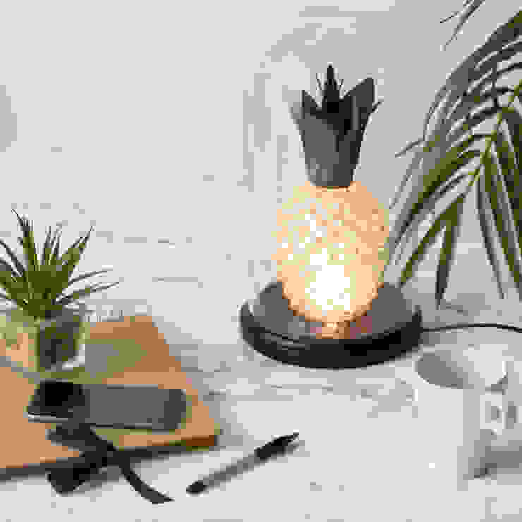 Glass Pineapple Bell Jar Table Lamp - Glass Litecraft Living roomLighting Glass