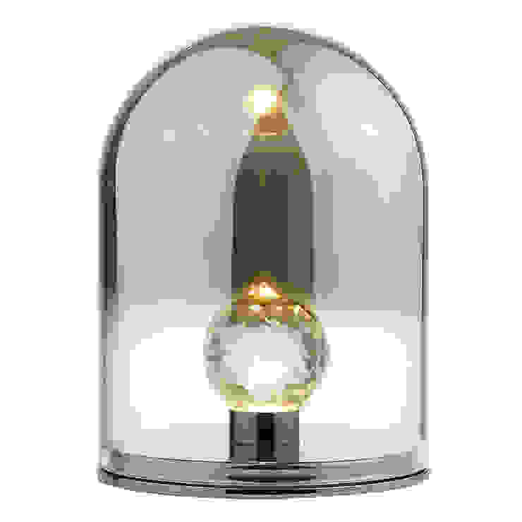 1 Light LED Crystal with Glass Bell Jar Table Lamp - Black Chrome Litecraft Living roomLighting Glass