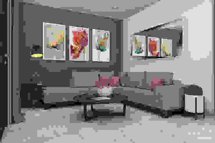 homify Modern living room لکڑی Grey