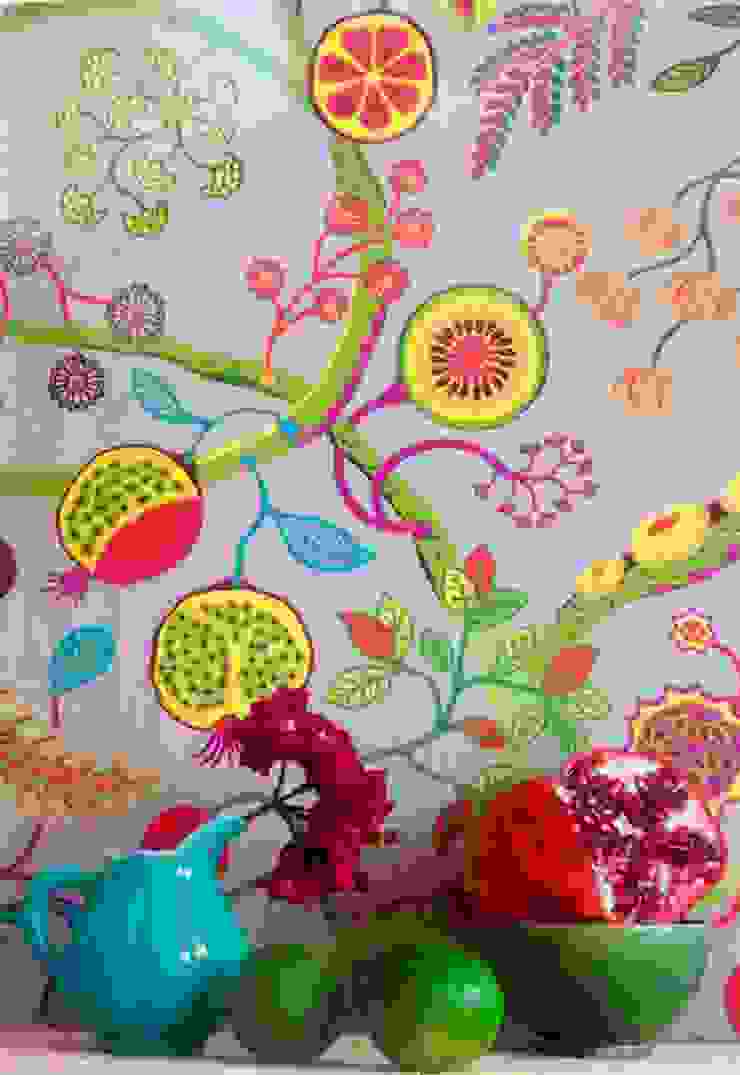 Tapeten & Stoffe homify Ausgefallene Wohnzimmer Tapete,Accessoires und Dekoration