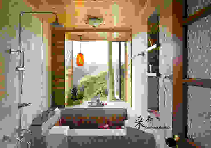 雙溪山居-鄉村風格, Color-Lotus Design Color-Lotus Design 浴室 石板 Wood effect 植物,财产,建造,水暖夹具,窗户,室内植物,轻敲,室内设计,花,花盆