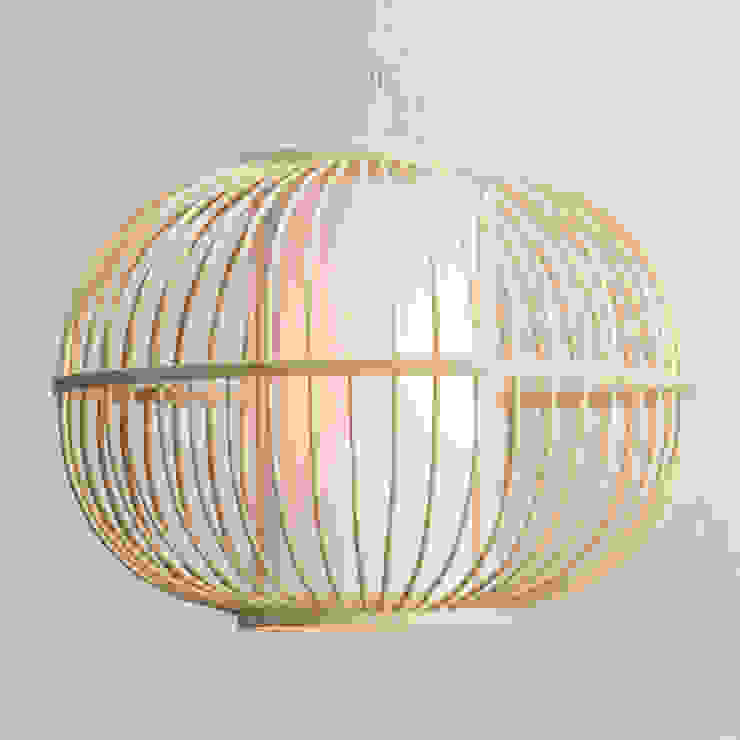 Skittle Easy to Fit Light Shade Rattan Globe - Wood Litecraft SoggiornoIlluminazione
