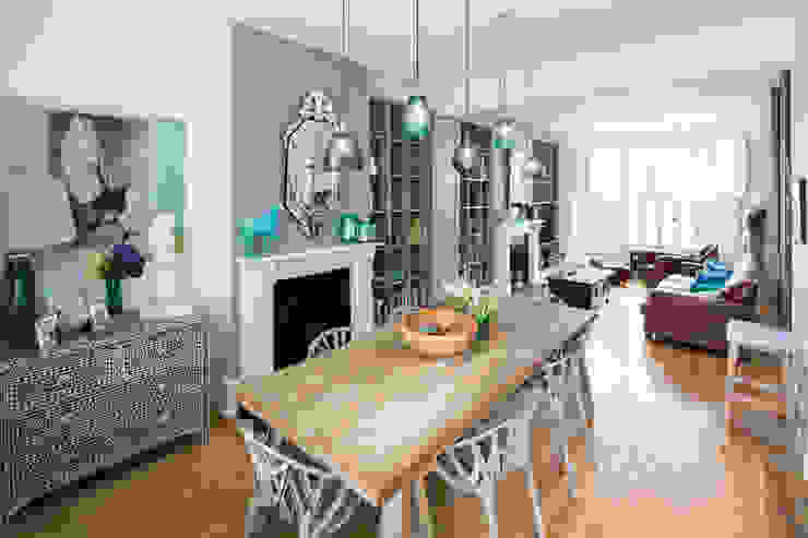 Double height crittall style extension HollandGreen 에클레틱 다이닝 룸