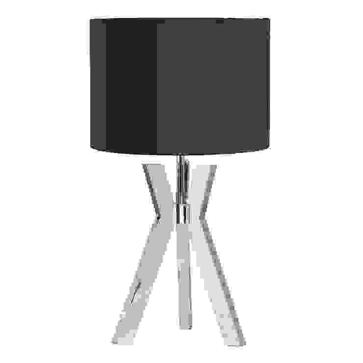 Metal Tripod 1 Light Table Lamp with Blue Shade - Chrome Litecraft Living roomLighting