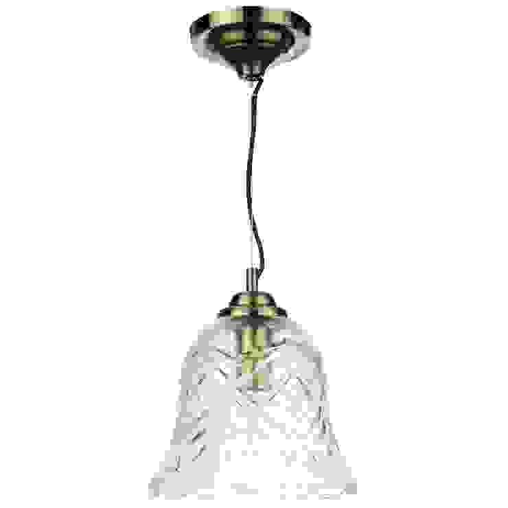 1 Light Ornate Glass Ceiling Pendant - Antique Brass Litecraft Living roomLighting