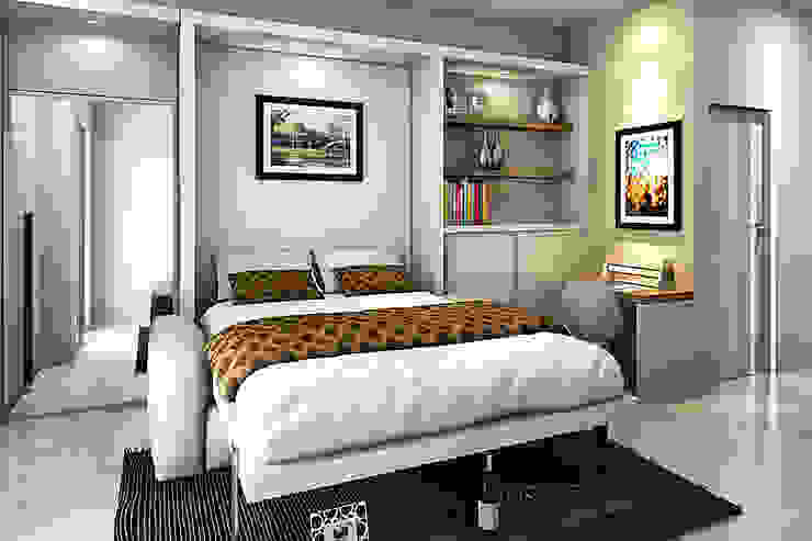 Apartemen Studio Akilla Concept Kamar Tidur Klasik Kayu White Accessories & decoration