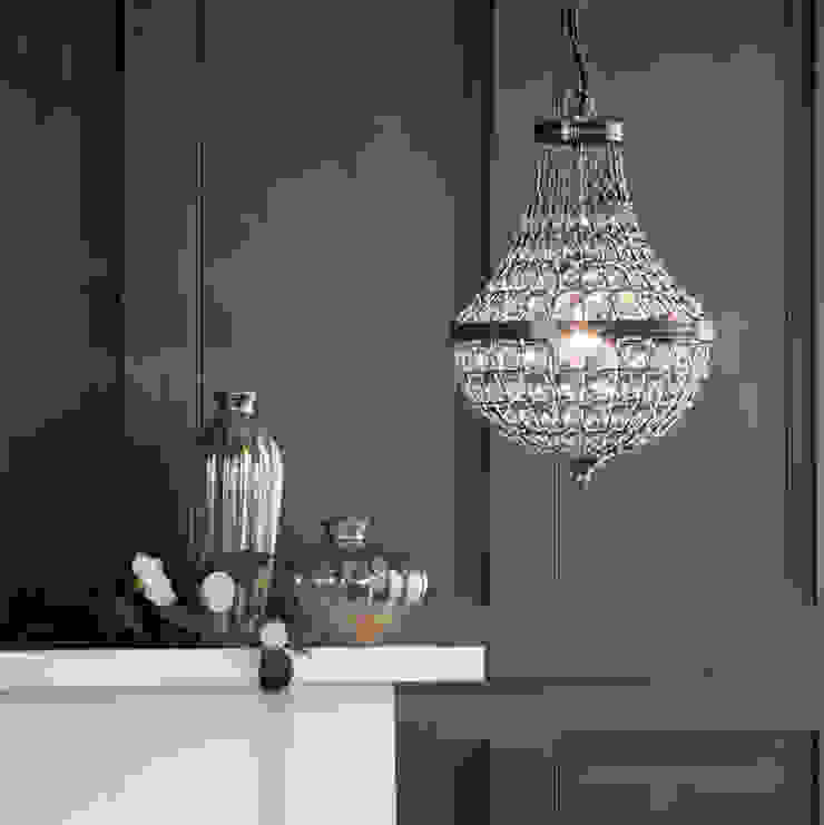 1 Light Peardrop Crystal Mesh Ceiling Pendant - Antique Brass Litecraft Living roomLighting