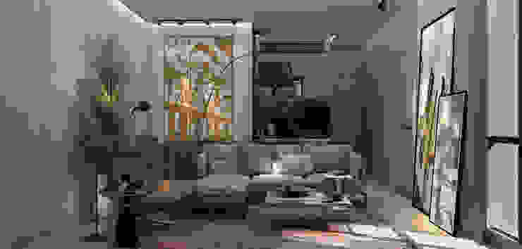 AK – Westown STUDIO PARADIGM Salones de estilo moderno