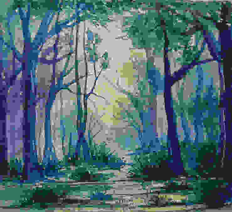 Pick Conspicuous The Misty Forest Watercolor Painting From