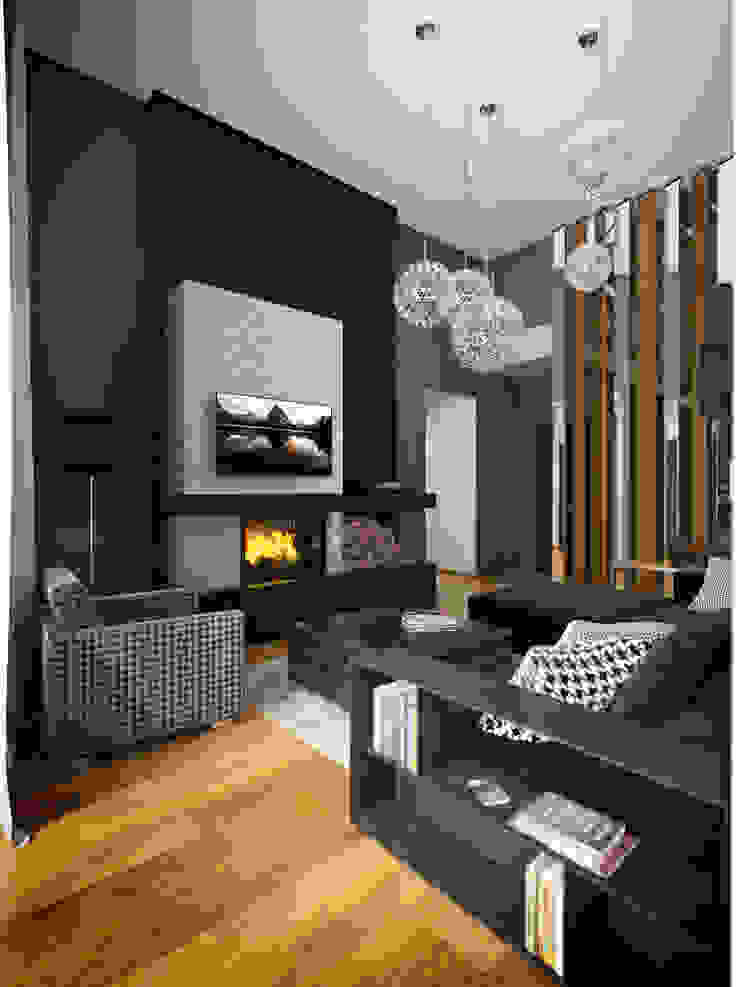House in Zagorsk, Russia EVGENY BELYAEV DESIGN Modern living room