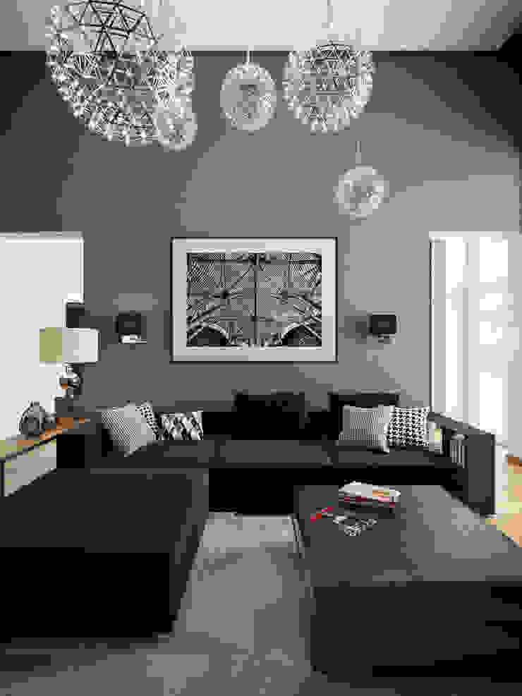 House in Zagorsk, Russia EVGENY BELYAEV DESIGN Modern living room