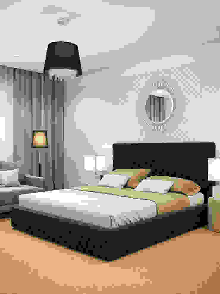 House in Zagorsk, Russia EVGENY BELYAEV DESIGN Modern style bedroom