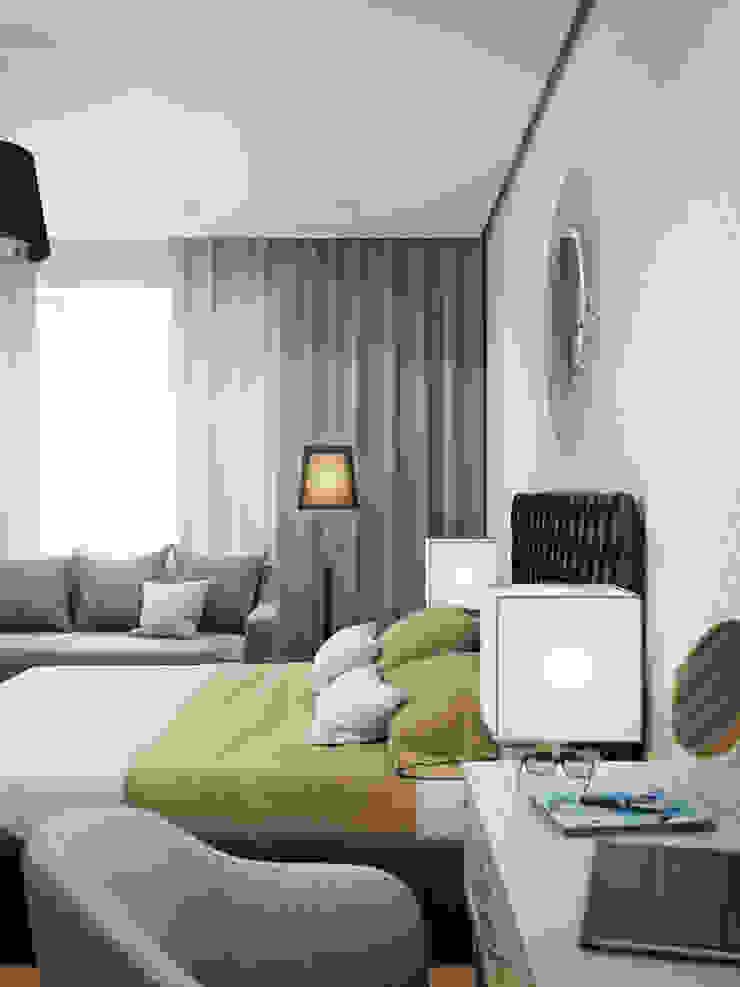 House in Zagorsk, Russia EVGENY BELYAEV DESIGN Modern style bedroom