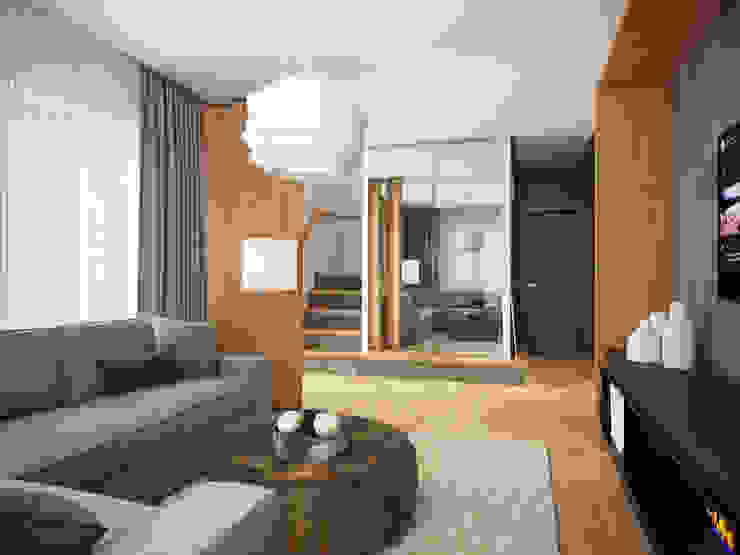 House in Tomsk EVGENY BELYAEV DESIGN Modern Living Room