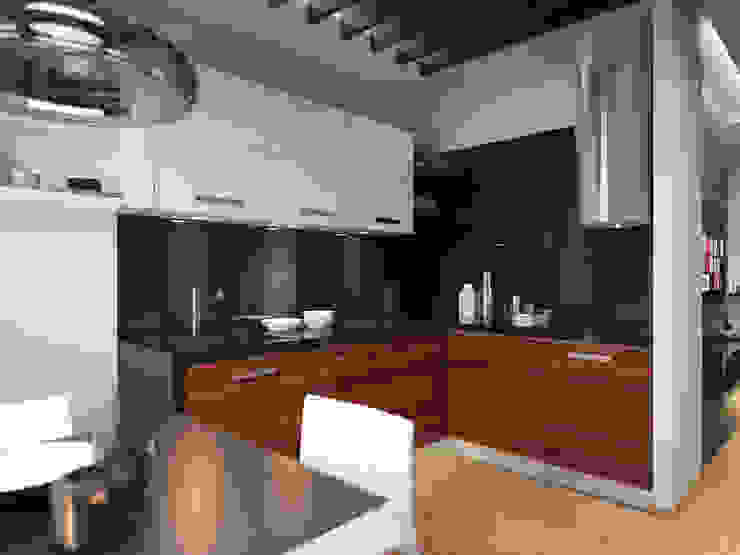 Apartment in Tomsk EVGENY BELYAEV DESIGN Modern kitchen