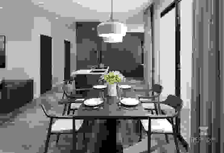 Dinning room Reform Architects Phòng ăn phong cách hiện đại Brown Dinning,dinning table