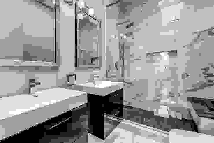 Elderfield Cres, Contempo Studio Contempo Studio Modern bathroom Mirror,Tap,Sink,Plumbing fixture,Cabinetry,Countertop,Bathroom cabinet,Black,Bathroom sink,Interior design