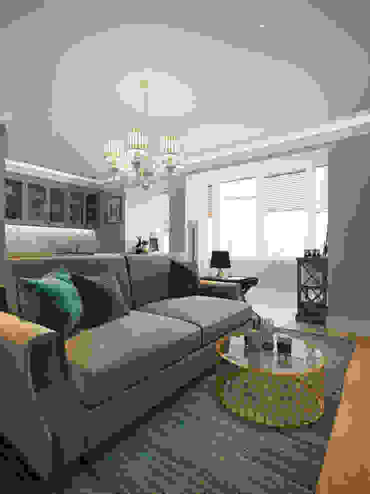 Small traditional apartment EVGENY BELYAEV DESIGN Classic style living room