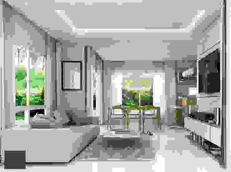 ตกแต งภายในบ านแบบเร ยบง ายสไตล โมเด ร นโทนส ขาว จากสถาปน กในกร งเทพฯ homify