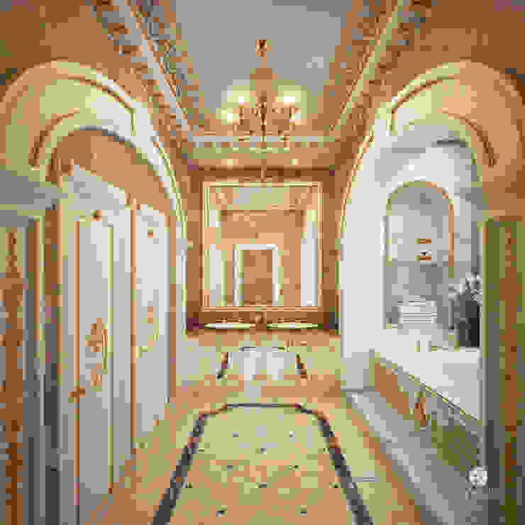 Luxury palace interior design and decor in Dubai, Spazio Interior Decoration LLC Spazio Interior Decoration LLC حمام رخام Amber/Gold