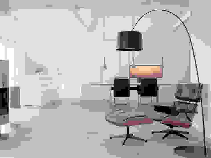 Wohnung P, pauly + fichter planungsgesellschaft mbH pauly + fichter planungsgesellschaft mbH ミニマルデザインの リビング