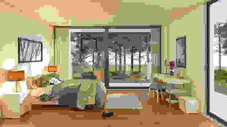 Chambre moderne par Traçado Regulador. Lda Moderne Bois Effet bois