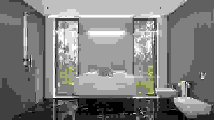 Salle de bain moderne par Traçado Regulador. Lda Moderne Pierre