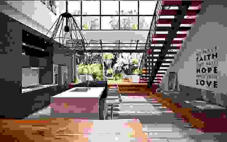 Ruang Makan, Dapur, & Taman Lighthouse Architect Indonesia Dapur Modern