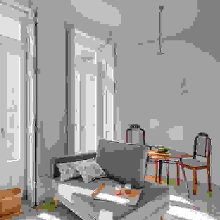 Sala de estar e de jantar - Piso 0 Salas de estar minimalistas por Pedro Ferreira Architecture Studio Lda Minimalista