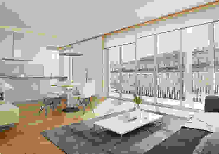 Santos Design - Stone Capital, Onstudio Lda Onstudio Lda Salas de estar modernas living room,dinning room,lisboa,portugal,cgi,Casa contentor