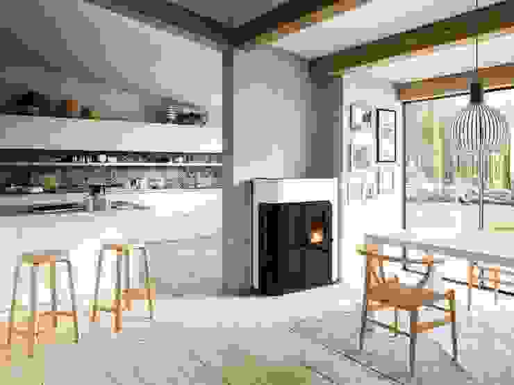 Salamandras a Pellets Palazzetti - Biojaq, Biojaq - Comércio e Distribuição de Recuperadores de Calor Lda Biojaq - Comércio e Distribuição de Recuperadores de Calor Lda Modern Living Room Fireplaces & accessories