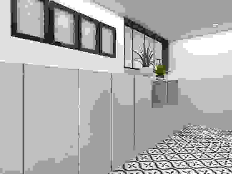 Korea - Apartment Interior Design Yunhee Choe Modern corridor, hallway & stairs White