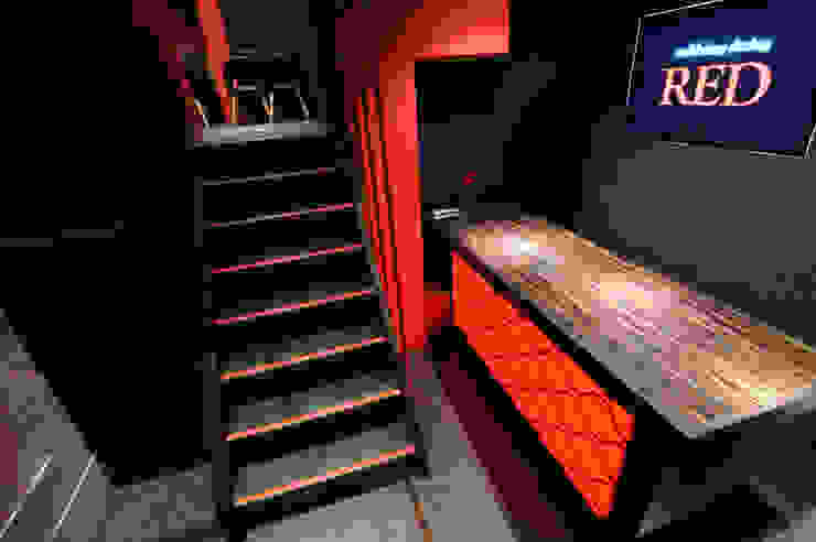 Tokyo - Bar Interior Design Yunhee Choe Stairs کاشی Red