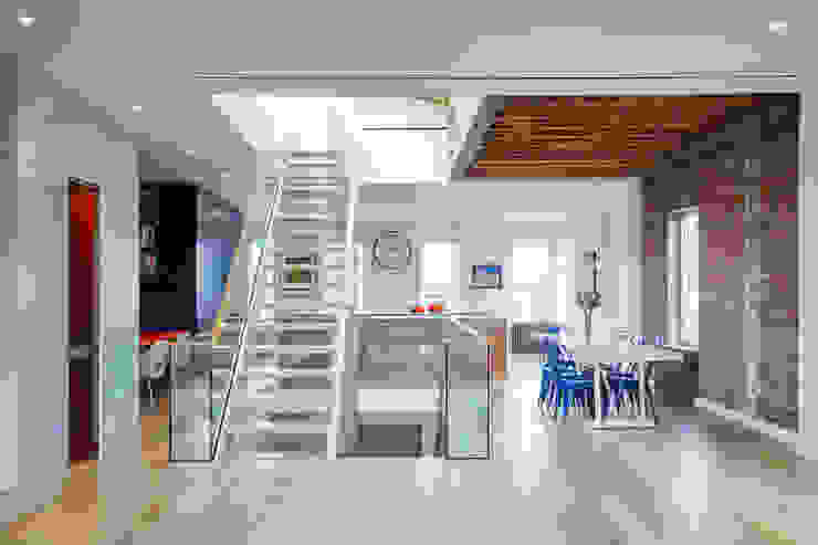 Red Hook Townhouse Sarah Jefferys Design Modern Corridor, Hallway and Staircase
