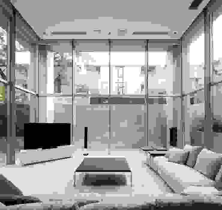 高輪台 建築家志望だった施主と協働して理想の住まいづくり House in Urban Setting 01, JWA，Jun Watanabe & Associates JWA，Jun Watanabe & Associates Modern Living Room
