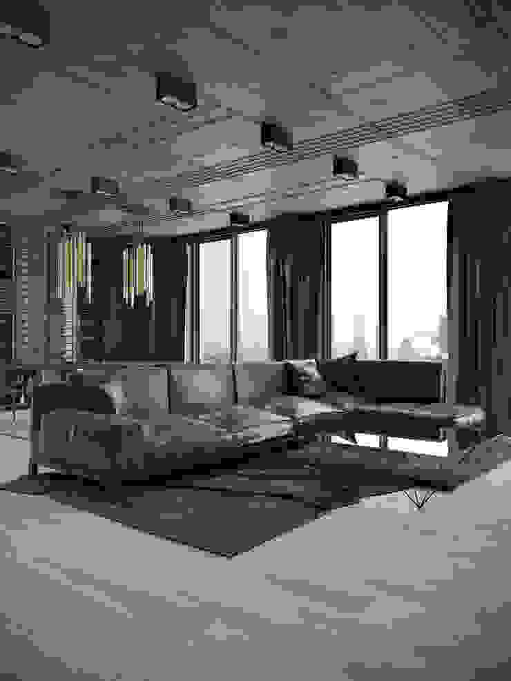 Дизайн интерьера Luxury apartment, EPdesign EPdesign モダンデザインの リビング 黒色