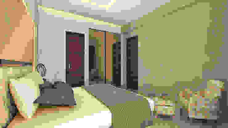 MASTER BEDROOM A Design Studio Modern Bedroom Glass Beige