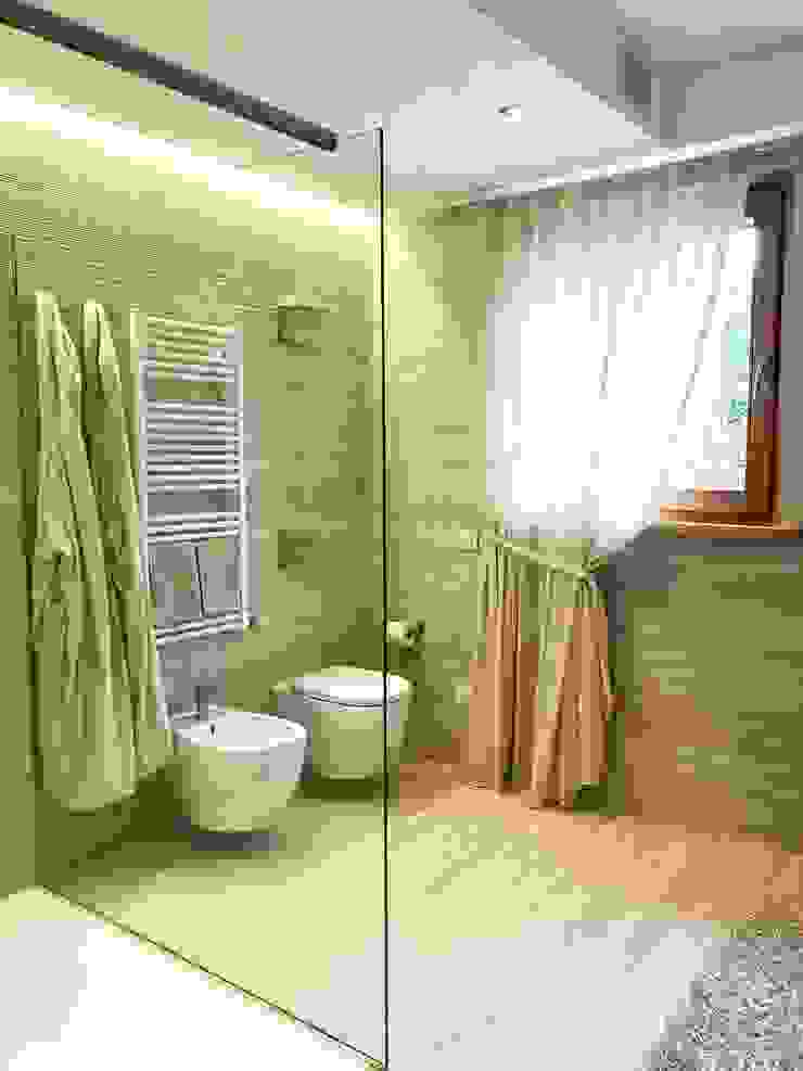 bagno accessibile e di charme Arch. Silvana Citterio Bagno moderno Ceramica Beige bagno accessibilie,bagno per disabili,illuminazione bagno,bagno,lavabo bagno,pavimento del bagno,specchio bagno,doccia filo pavimento