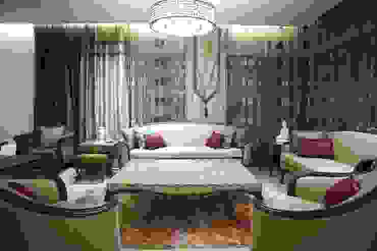LIVING ROOM QBOID DESIGN HOUSE Asian style living room Beige