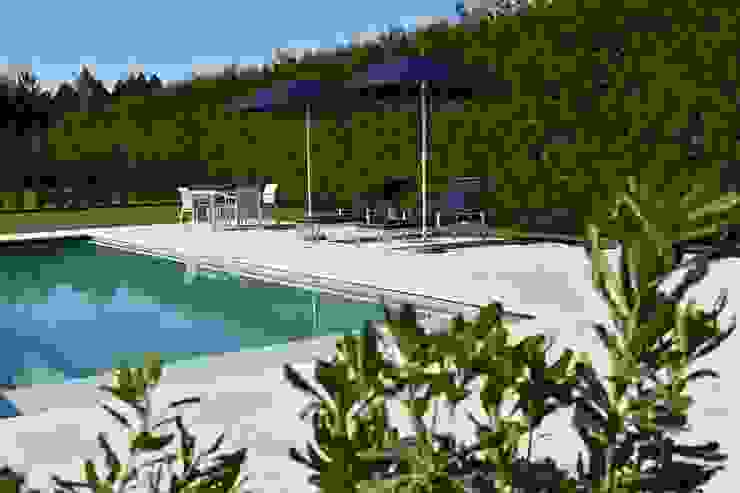 Piscina a skimmer in campagna Basketliving - Outdoor d'eccellenza Piscina moderna Grigio piscina in giardino,piscina all'aperto,pavimento in marmo,piastrelle colorate,arredamento da giardino,mobili da giardino