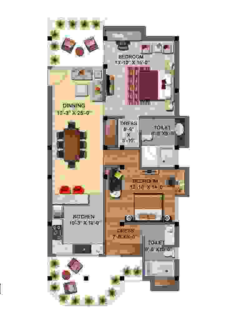 Simple Modern 3BHK Floor Plan Ideas In India  The House Design Hub