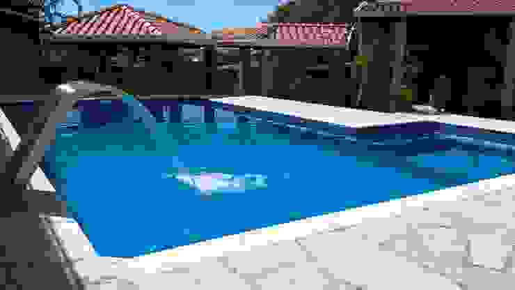 Piscina de Alvenaria com revestimento em Vinil SODRAMAR Vila Nova Piscinas Piscinas de jardim Concreto Azul piscinas,piscina,piscina de jardim,piscina ao ar livre
