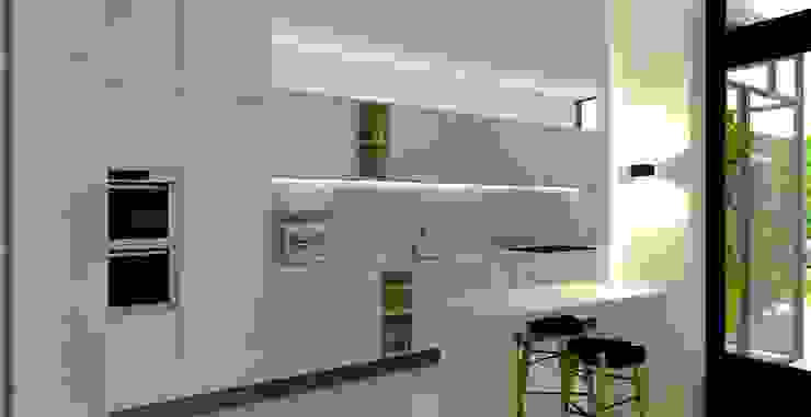 muurdoorbraak tussen keuken en eetkamer en ontwerp voor de nieuwe keuken homify Moderne keukens