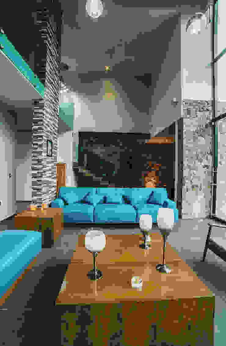 Zona Arquitectura Más Ingeniería Living roomSofas & armchairs Textile Turquoise