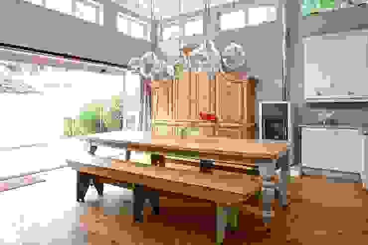 Dining area Oksijen Country style dining room dining room,yellow wood table,dining table,glass pendants,armoire,frech oak,french oak armoire,johannesburg,interior design,oksijen,oksijen interiors,french oak