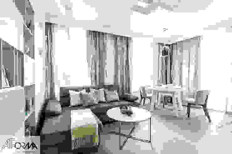 modern apartament in grey AFormA Architektura wnętrz Anna Fodemska Modern Living Room Grey
