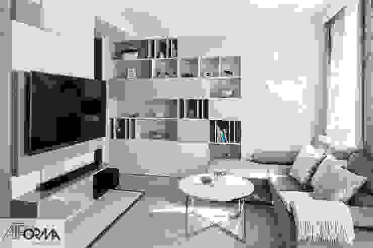 modern apartament in grey AFormA Architektura wnętrz Anna Fodemska Modern Living Room Grey