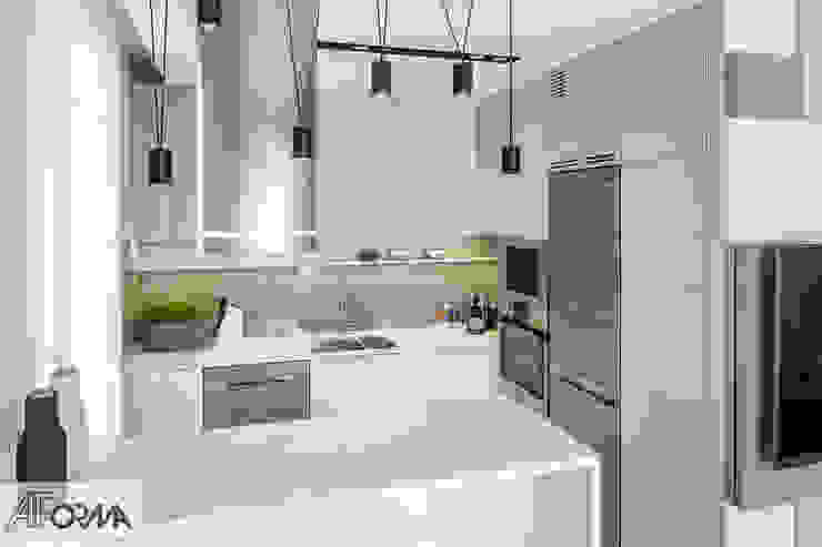 modern apartament in grey AFormA Architektura wnętrz Anna Fodemska Built-in kitchens