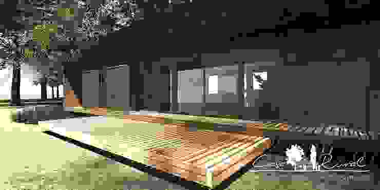 casa rural - Arquitectos en Coyhaique Country style balcony, veranda & terrace