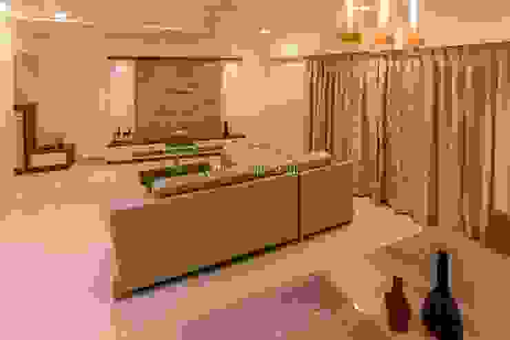 3 bhk complete home interiors in Blue Ridge Township ( Pune) The D'zine Studio Modern living room